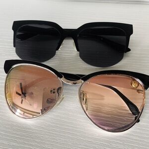 Set of 2 Sunglasses – Rose Gold Mirror & Classic Black